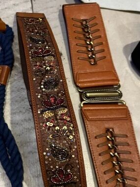 Two brown y2k belts